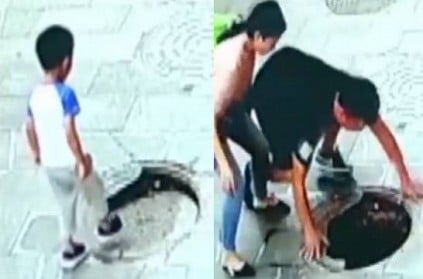 WATCH: 3 year old boy falls into a manhole in China