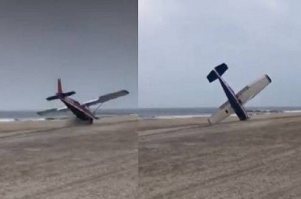WATCH: Plane makes emergency landing on beach in America