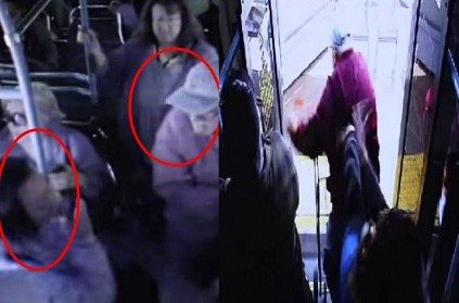women pushed the 74 years old man from the bus due to angry