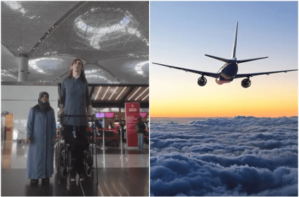 world tallest woman travels by plane For the first time