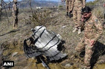 Picture of portion of downed Pakistani Air Force jet F16