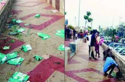 chennai PC makes youngsters to clean beach after their party