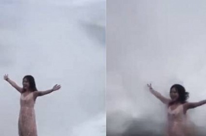 Bali tourist swept away by huge wave while posing on cliff