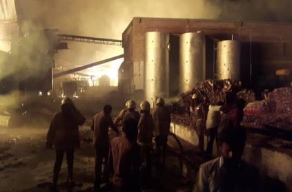 Fire accident in theni oil mill, fire fighters struggled for 10 hrs