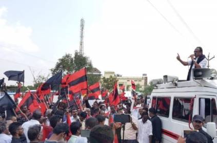 Vaiko oppose modi by showing black flag in kanyakumari