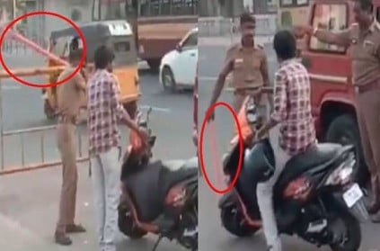 WATCH: Police broke the two wheeler on the roadside in chennai