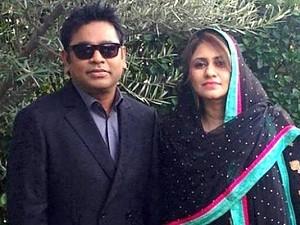 A R rahman shared a pitcure with wife super caption