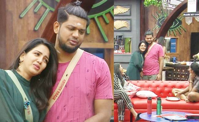 abishek blesses and hugs pavani and advice suruthi