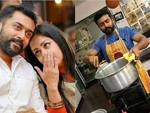 ஊரடங்கில் நடிகர் சூர்யா செய்த சமையல் போட்டோ Actor Surya cooking in corona lockdown photo viral