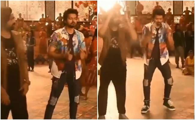 Actor vijay rehearsal Ranjithame song steps video goes viral