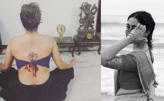 Actress Abhirami Venkatachalam Tattooed Natarajar on her back