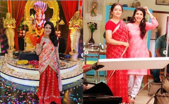 Actress Alya Manasa shares Pooja pics from her new Vijay TV serial | தனது புதிய விஜய் டிவி சீரியலின் புகைப்படத்தை பகிர்ந்த ஆல்யா மானஸா