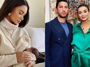 actress amy jackson with her son latest video எமி ஜாக்சன் எப்டி இருக்காங்க