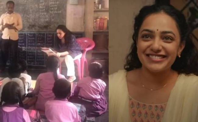 Actress Nithya Menen teaches school student video viral