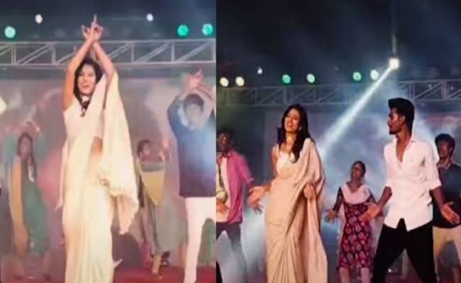 Actress ramya pandian dancing with college students