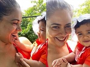 Actress Sameera Reddy shares her son's photo on instagram, went Viral | தனது மகனுடன் இருக்கும் ஃபோட்டோவை பகிர்ந்த நடிகை சமீரா