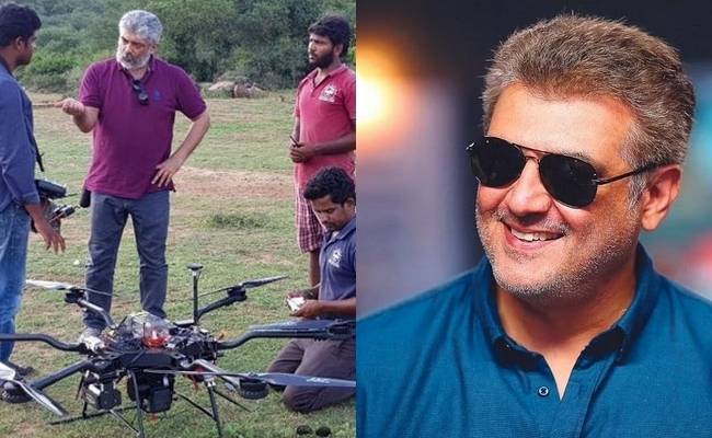 Ajith driven a drone in valimai shooting spot video