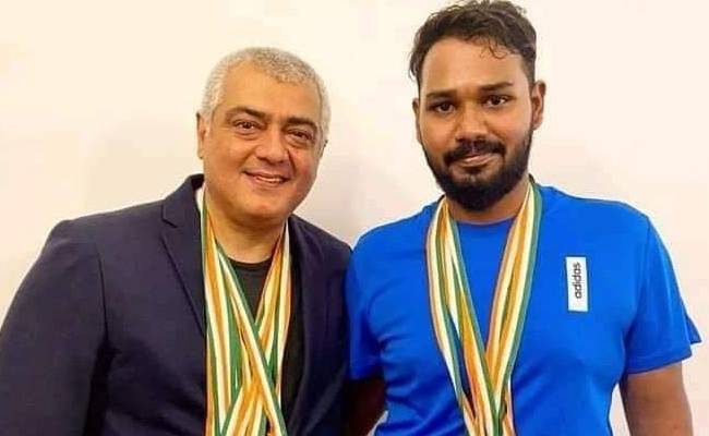 Ajith Kumar won Gold Bronze Medals in State Rifle Tournament