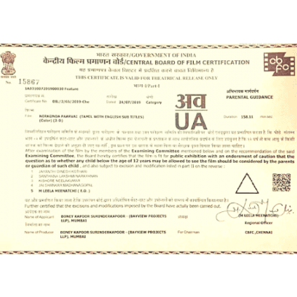 Ajith Kumar's Ner Konda Paarvai Official Runtime Censor Details