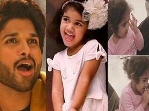 allu arjuns cute video with daughter goes viral