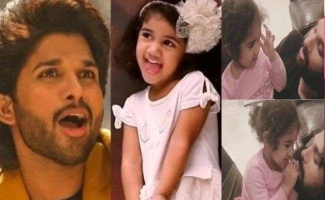 allu arjuns cute video with daughter goes viral