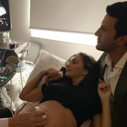 Amy Jackson shares her ultrasound scan Pregnancy checkup pics with her fiancee George Panayiotou