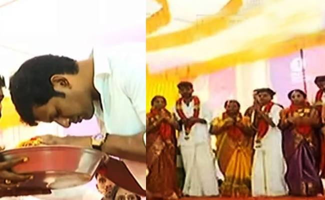 chennai 11 couple married in front of actor Vishal