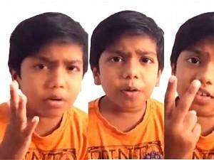 கொரோனா பரவுவதைப் பற்றி குழந்தை நட்சத்திரம் அஸ்வத் வீடியோ Child Artist Ashwath Releases A Special Video On Corona Spread