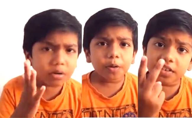 கொரோனா பரவுவதைப் பற்றி குழந்தை நட்சத்திரம் அஸ்வத் வீடியோ Child Artist Ashwath Releases A Special Video On Corona Spread