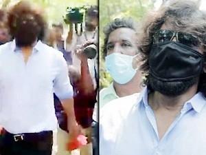 Chiyaan Vikram walks to Poll Booth talk with photographers Video