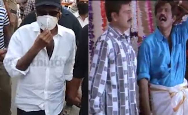 comedy actor goundamani pays last respect to vivekh