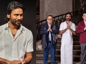 Dhanush in veshti The Gray Man Mumbai premiere trending