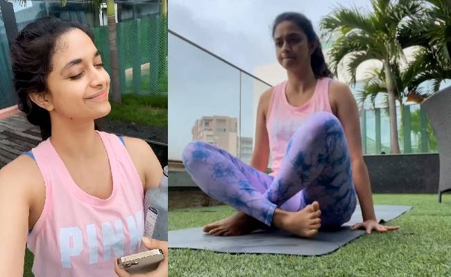 Famous Actress Keerthy Suresh Doing Yoga Viral Video