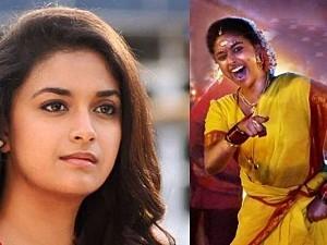 fan painted Keerthi Suresh with the Letter V in her hand