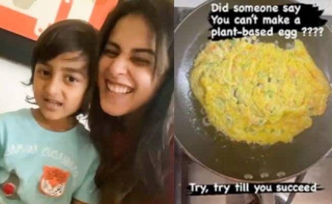 Genelia Deshmukh Cooks Plant Based Omelette For Her Kids