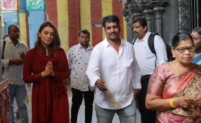 Hansika visits Kaligambal Temple with Kanthari Director
