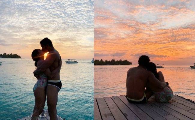 தனது மனைவியான பிரபல நடிகைக்கு நடு ரோட்டில் முத்தம் கொடுத்த நடிகர்!