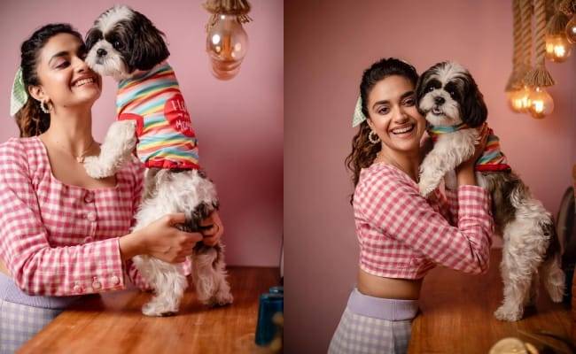 Keerthy Suresh Celebrated her dog Nyke birthday