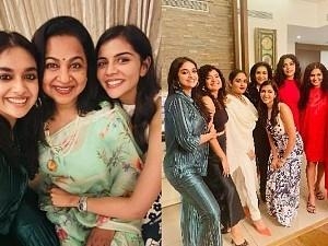 Keerthy Suresh Latest Photo with Top Actresses in Her Home
