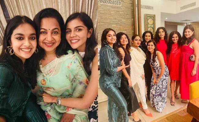 Keerthy Suresh Latest Photo with Top Actresses in Her Home