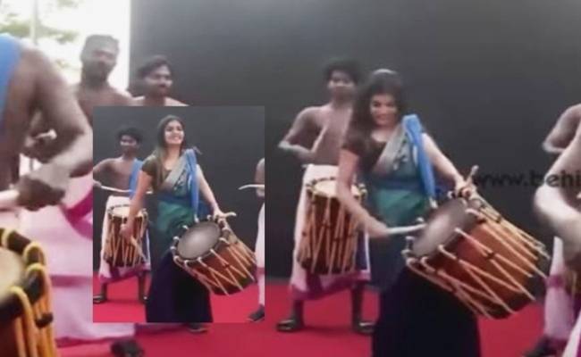 kerala young girl playing chenda melam becomes viral