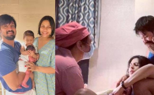 Nakhul Sruti blessed with boy baby in water birth
