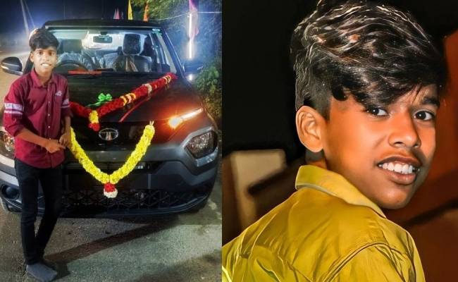 Poovaiyar buys new car at the age of 14 fans wish him
