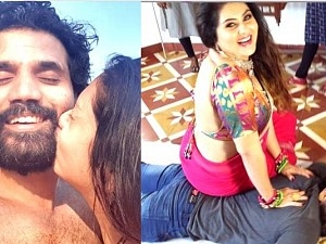 பிரபல பிக்பாஸ் நடிகை கணவருடன் குறும்பு | Popular Biggboss Actress playing with her husband pics go viral