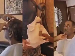 Popular Hero helps his father shave during Coronavirus Lockdown ft Aadhi, viral pic | லாக்டவுனில் அப்பாவுக்கு ஷேவிங் செய்யும் பிரபல ஹீரோ