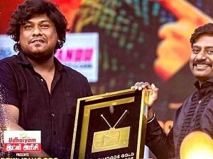 prankster rahul Behindwoods Gold Icons பிராங்ஸ்டர் ராகுல் பெற்ற விருது