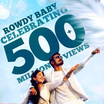 Rowdy Baby song from Maari 2 starring Dhanush and Sai Pallavi hits 500 Million views on YouTube