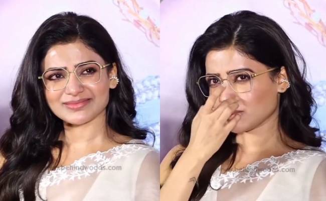 Samantha cried and emotional in Shaakuntalam movie event