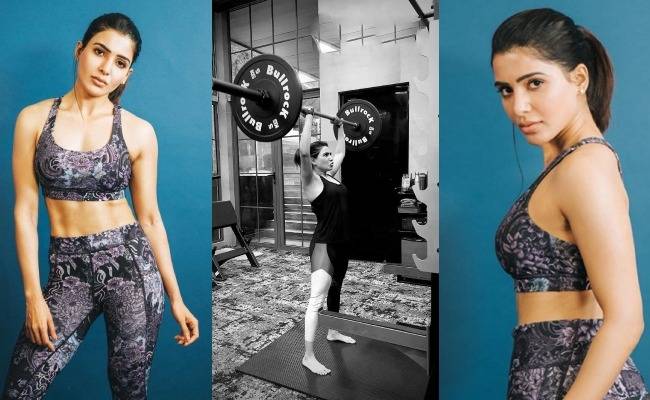Samantha lift 100kg weight and shares a gym fitness video