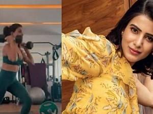 samantha viral gym work out and diwali explanation video